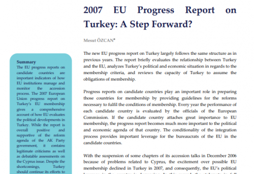 2007 EU Progress Report on Turkey A Step Forward