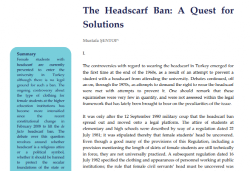 The Headscarf Ban A Quest for Solutions