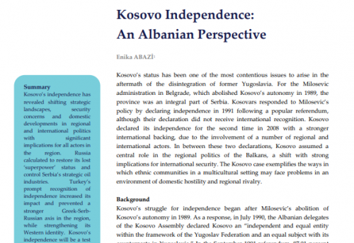 Kosovo Independence An Albanian Perspective