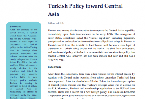 Turkish Policy toward Central Asia