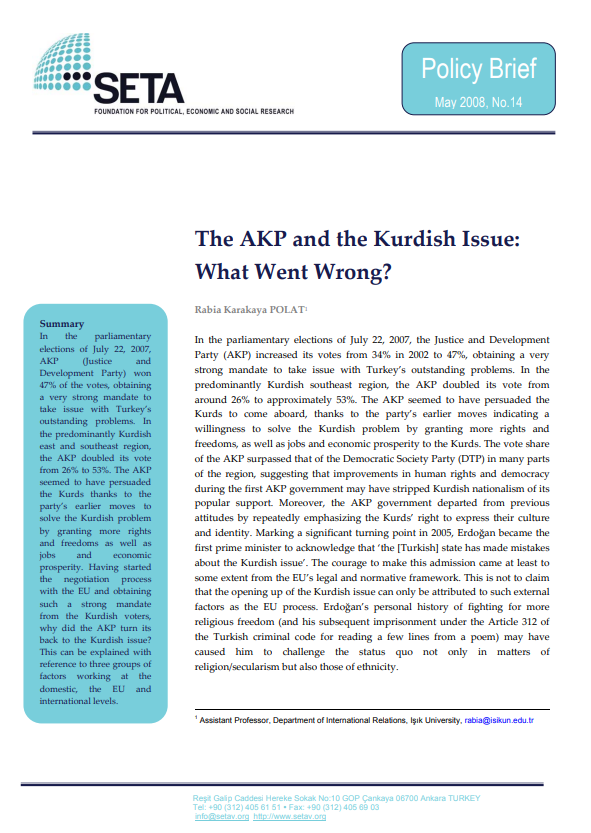 The AKP and the Kurdish Issue What Went Wrong