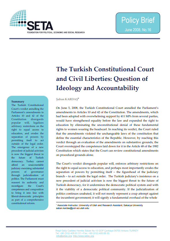 The Turkish Constitutional Court and Civil Liberties