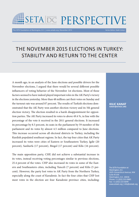 The November 2015 Elections in Turkey Stability and Return to