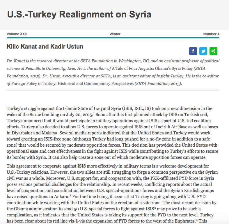 U S -Turkey Realignment on Syria